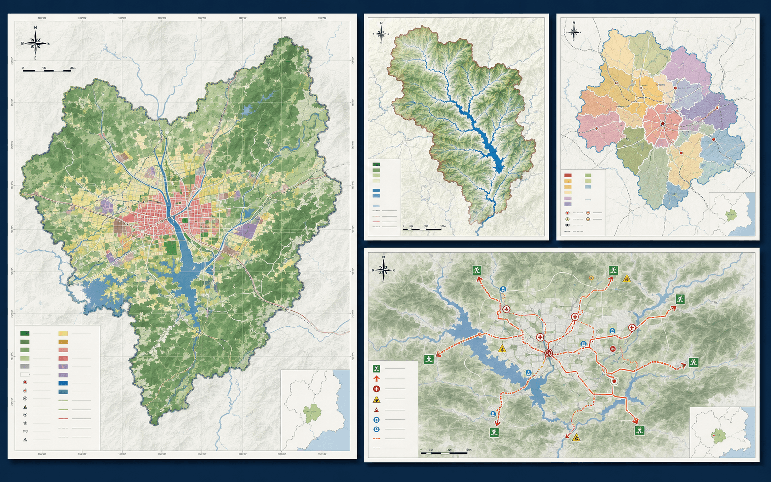 NewGIS cartographic layout workspace showing a finished map, legend, scale bar and export settings